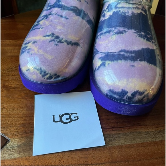 UGG Shoes - UGG CLASSIC CLEAR MINI WATERPROOF WEATHERPROOF PINK & PURPLE MARBLE BOOTS
